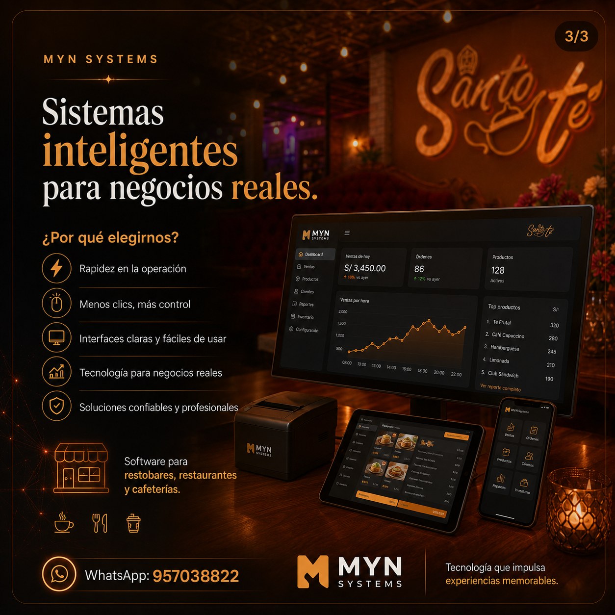 MYN Systems: sistemas inteligentes para restobares, restaurantes y cafeterías.